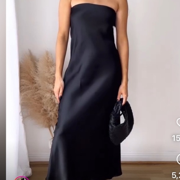 Zara Black Satin Effect Dress - Picture 11 of 13